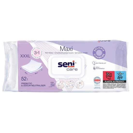 SENI CARE DRĖGNOS SERVETĖLĖS MAXI 3 IN1